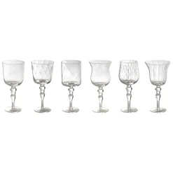 Bicchieri>Bitossi Home Set 6 Calici Forme Assortite - Texture Trasparente