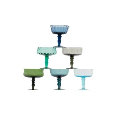 Piatti E Coppe>Bitossi Home Set 6 Coppette Forme Assortite - Texture Nuance Blu/Verde