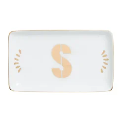 Accessori>Bitossi Home Vaschetta Rettangolare Lettera S Decalcomania Oro